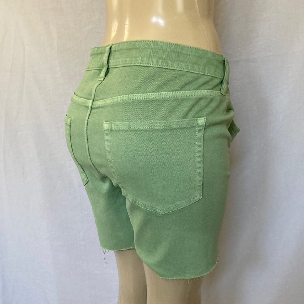 FINAL PRICE-AVA & VIV Jeans MIDI Shorts Women’s Size 18W Frayed Hems Green NWOT